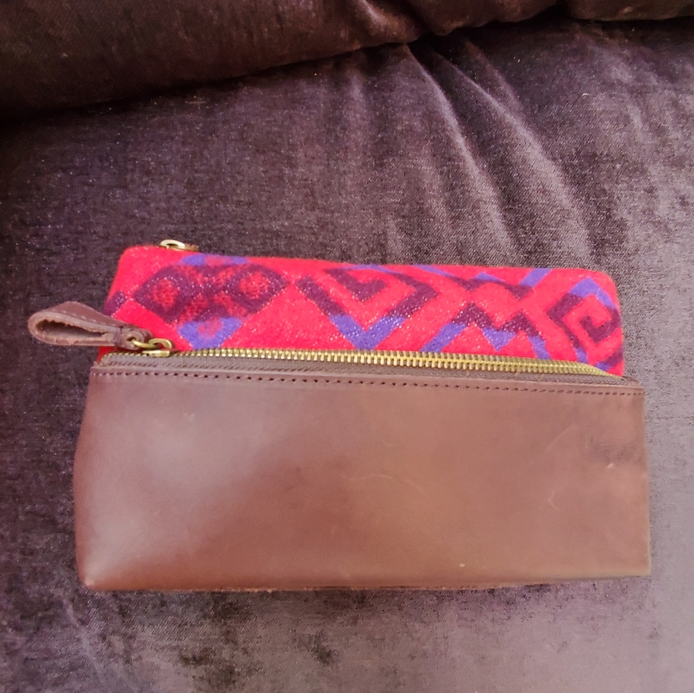 Pendleton Double Zip Clutch Make Up Bag - image 2